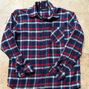 Men’s Plaid Flannel Button Down Shirt EUC Size Large